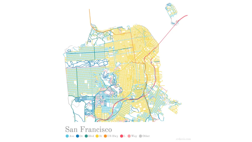 Street Names Map These colorful maps reveal the hidden logic of your city's street names ...