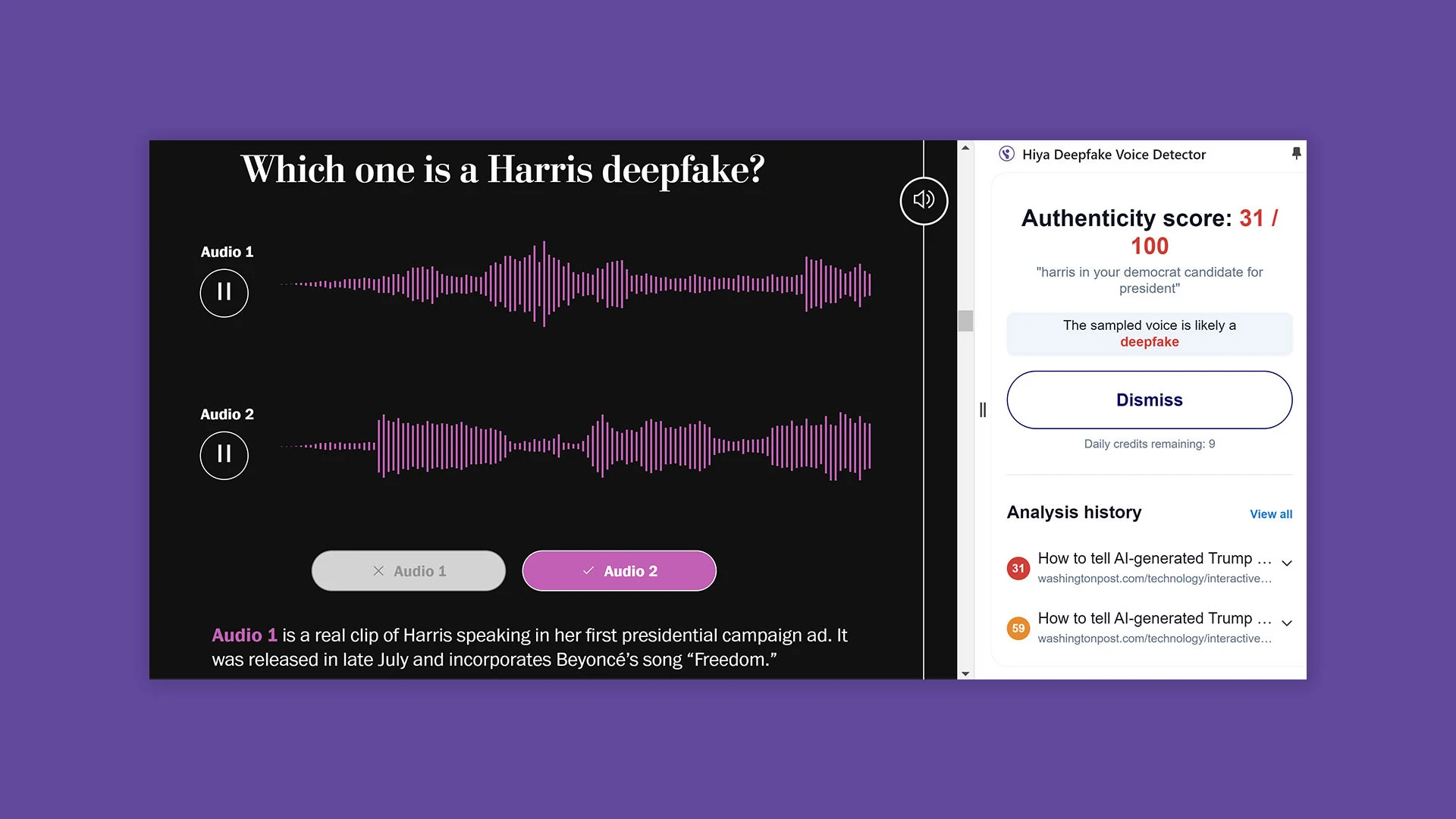 fastcompany.com - Chris Morris - New Chrome extension aims to detect deepfake AI-generated voices-but it's far from perfect