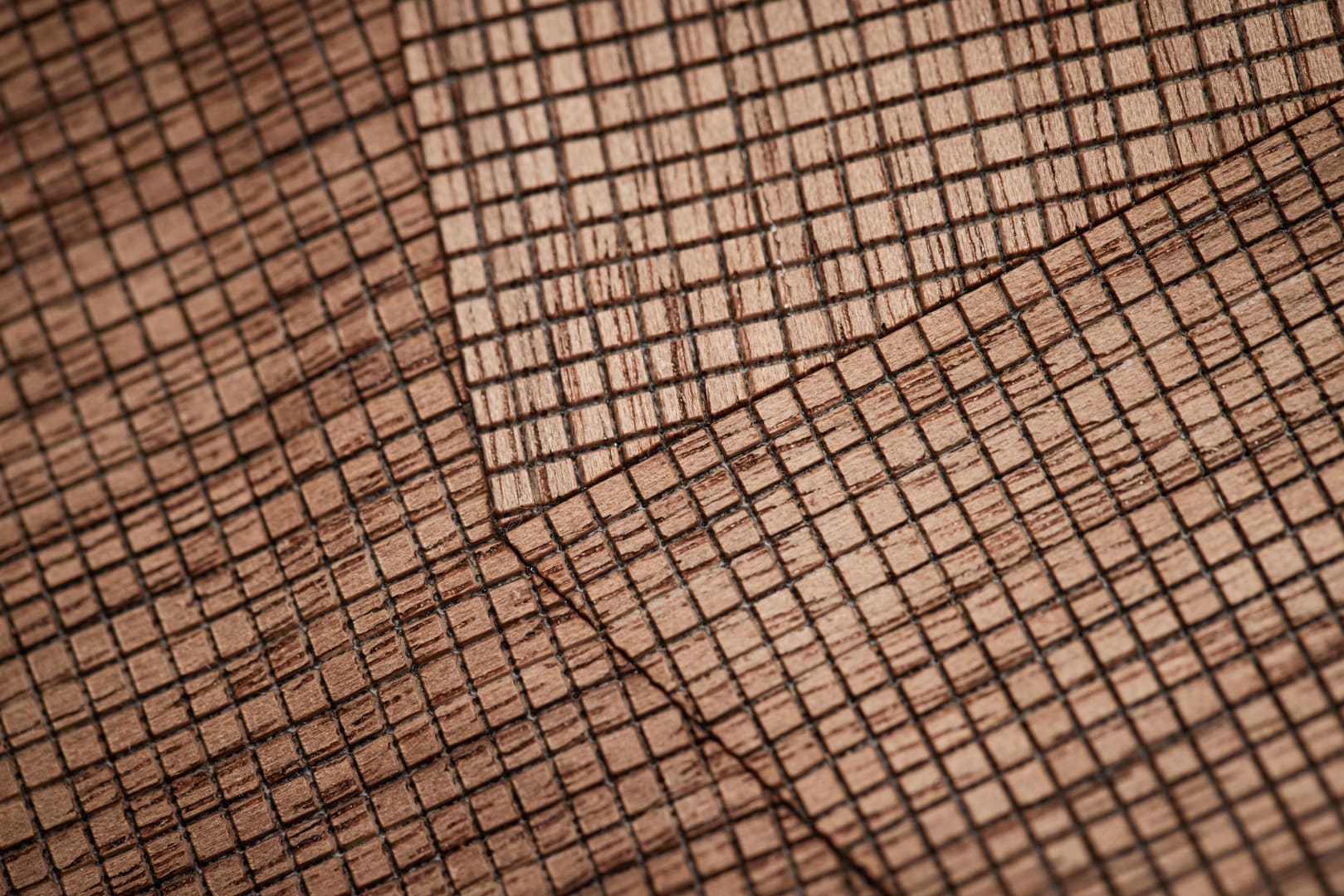 A close up of the wooden panel that makes up the Vollebak Wooden Jacket.