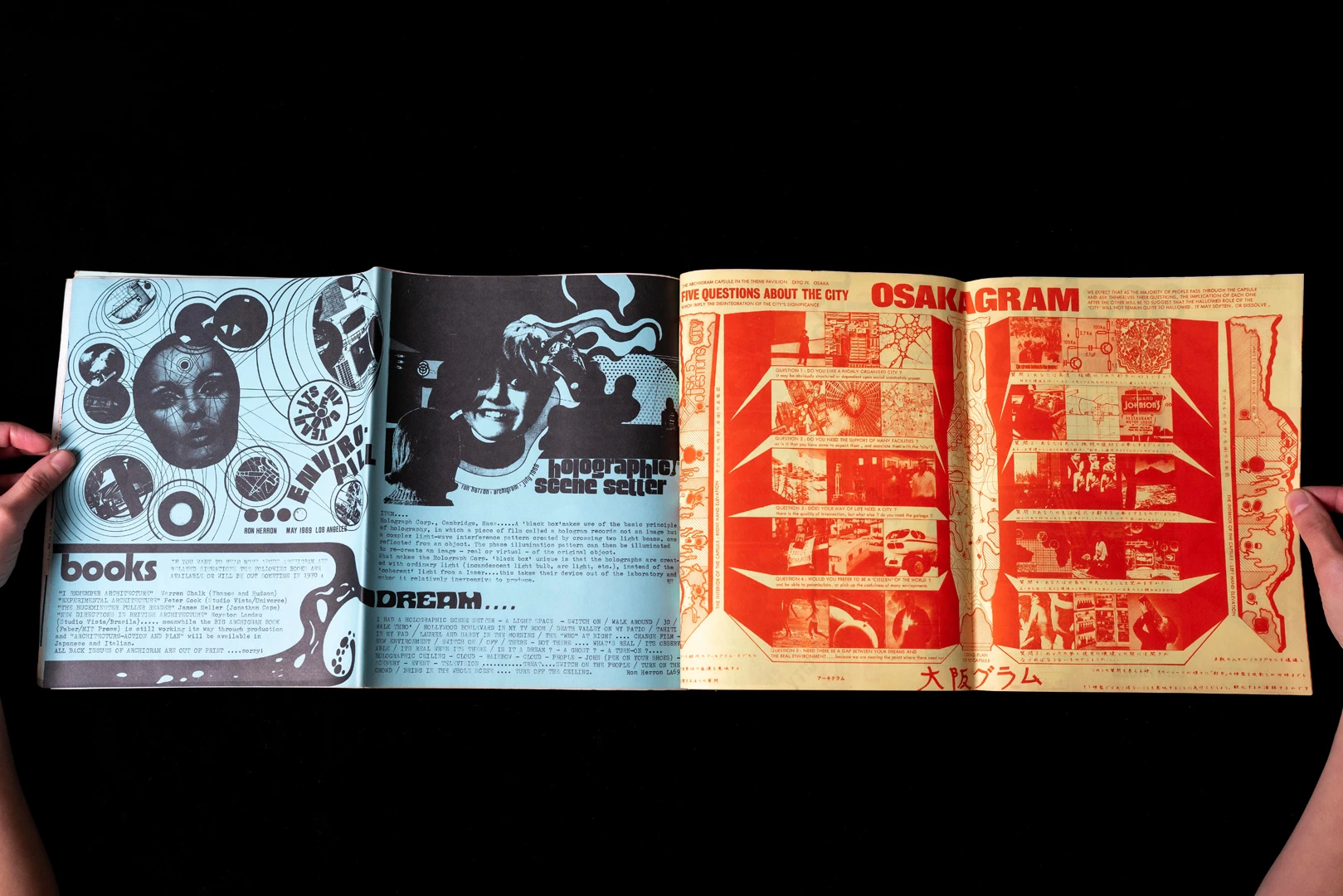 A full spread of Archigram magazine.