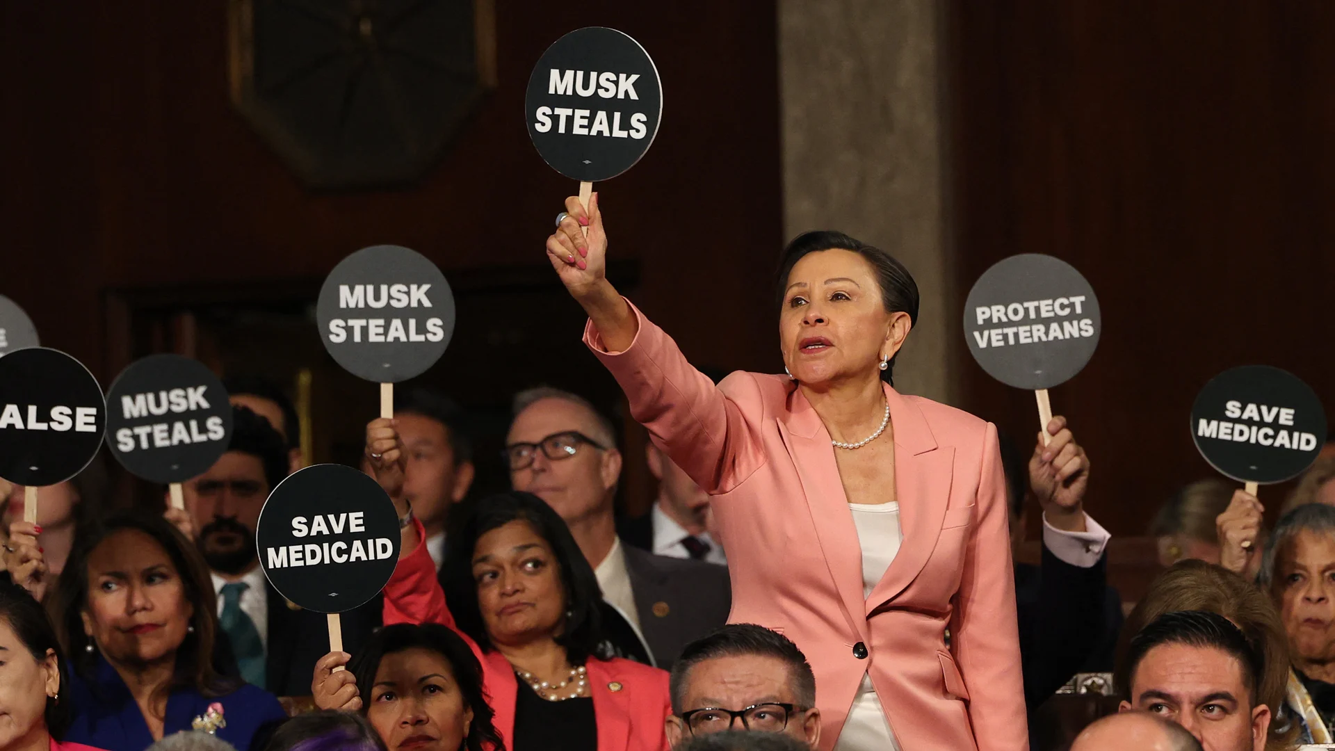 Democrats put the 'TV President' in a supporting role during his own address