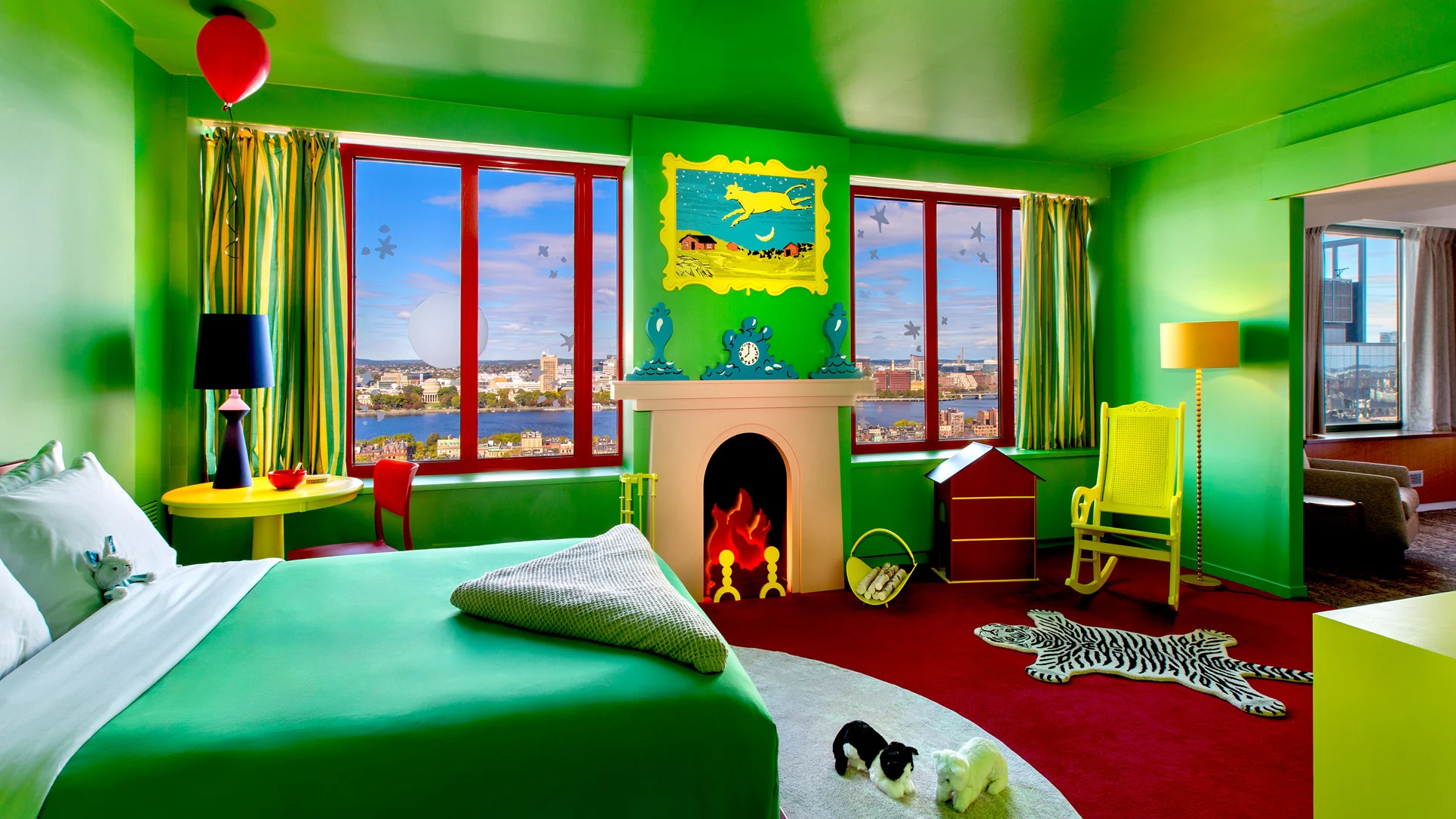 This hotel suite is a perfect replica of the iconic 'Goodnight Moon' room