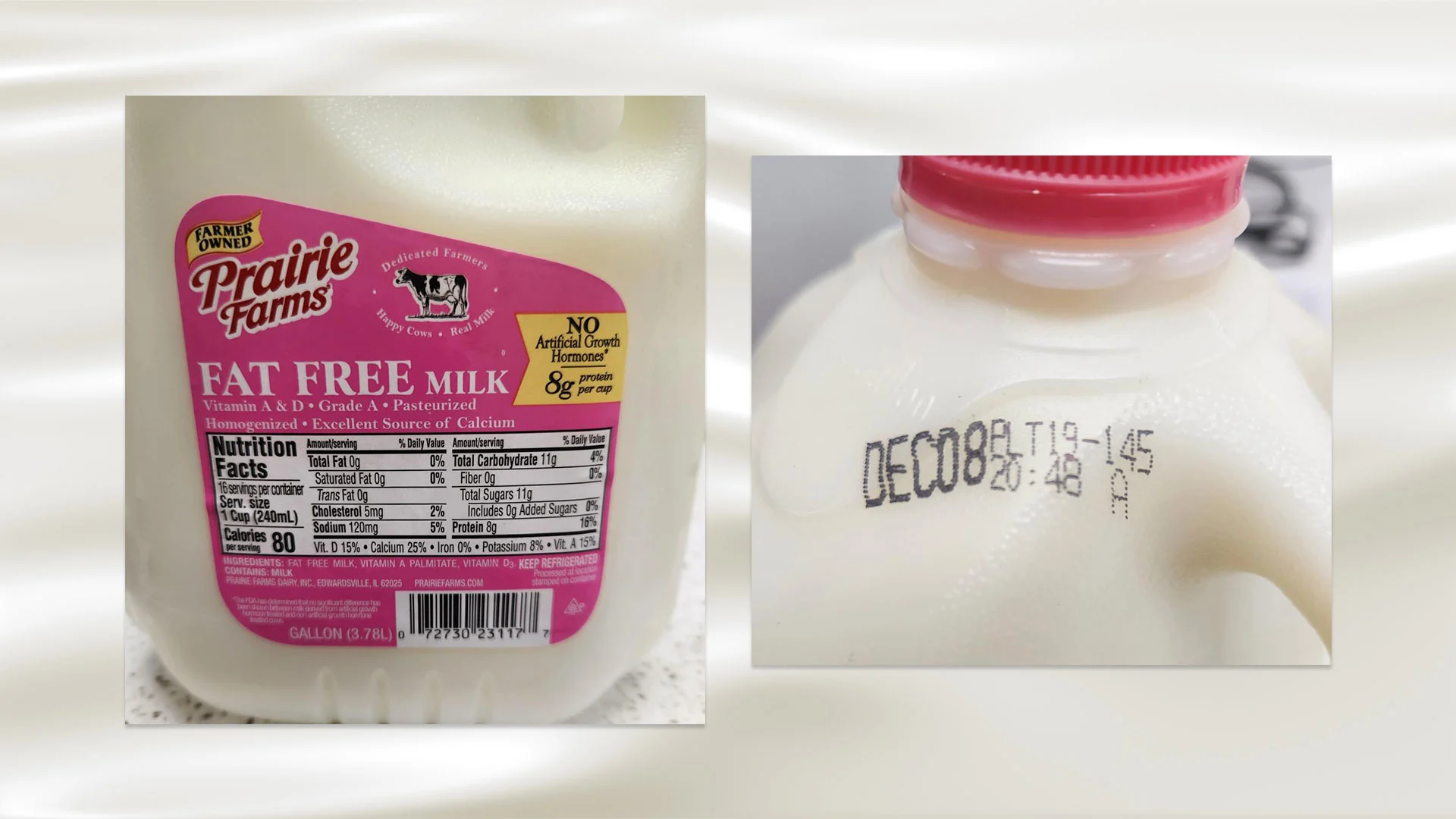 Don't drink this fat free milk-it might contain cleaning agents that can make you sick