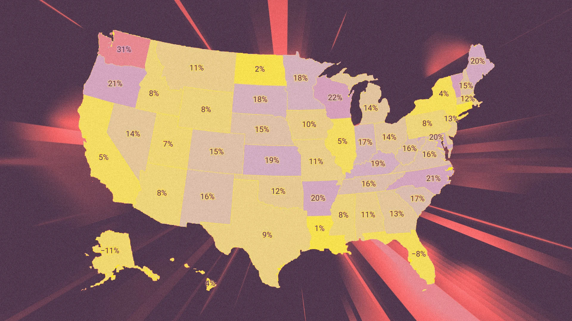 States with the most-and least-housing market inventory heading into the core spring selling season