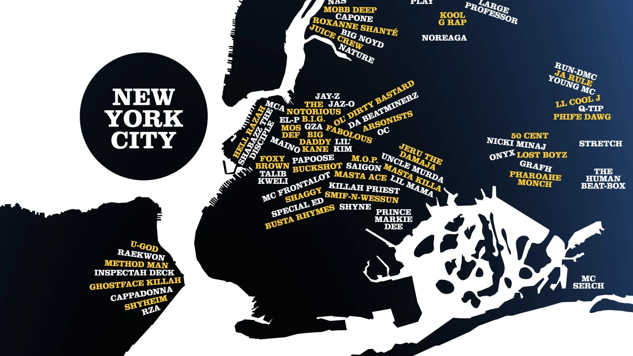 Infographic: A Map Of New York's Hip-Hop Heritage - Fast Company