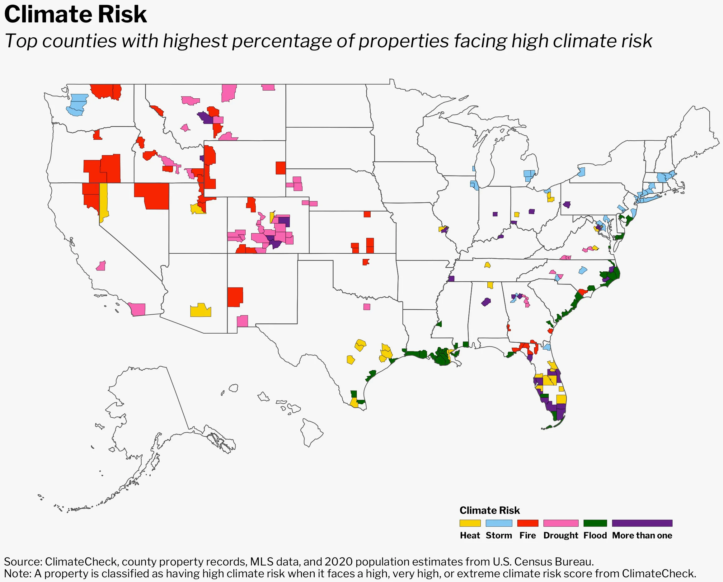 Epa Risk Climate Map Redfin report: Americans are moving to places with higher climate risk ...