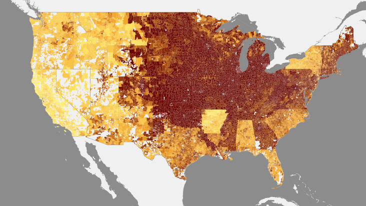 A Map Of The Carbon Footprint Of All 31,000 ZIP Codes In The U.S ...