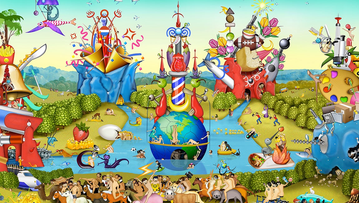 VERTCHY Emoji 作品　2019年 The Garden Of Emoji Delights: A Hellishly Modern Remix Of Bosch's