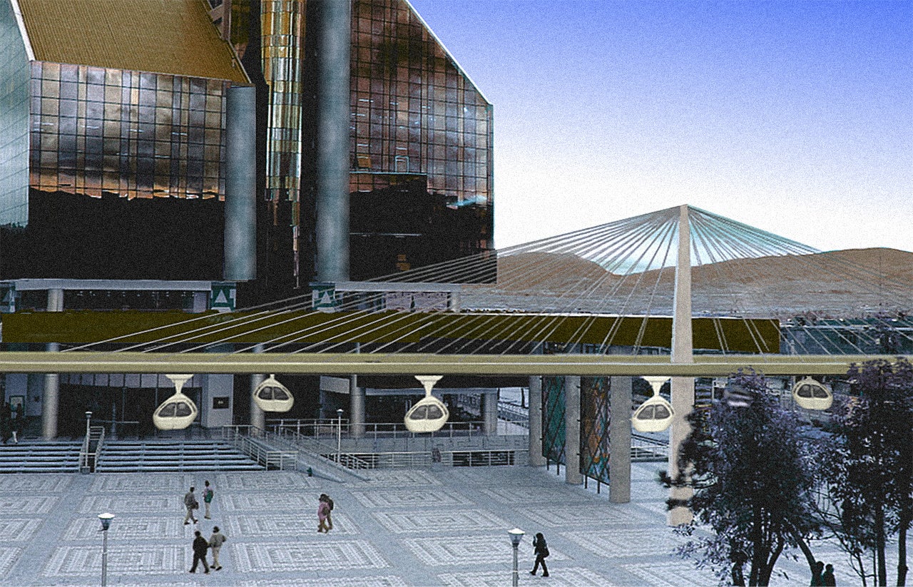 Pod Racing Building These Pedal-Powered Pod Cars Travel Above City Streets, So You Can ...