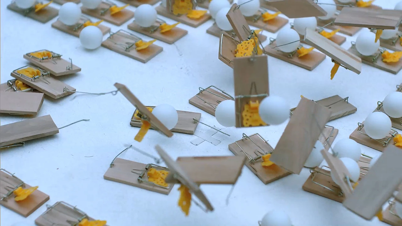 2,000 PingPong Balls And Mouse Traps Create An Extreme Chain Reaction