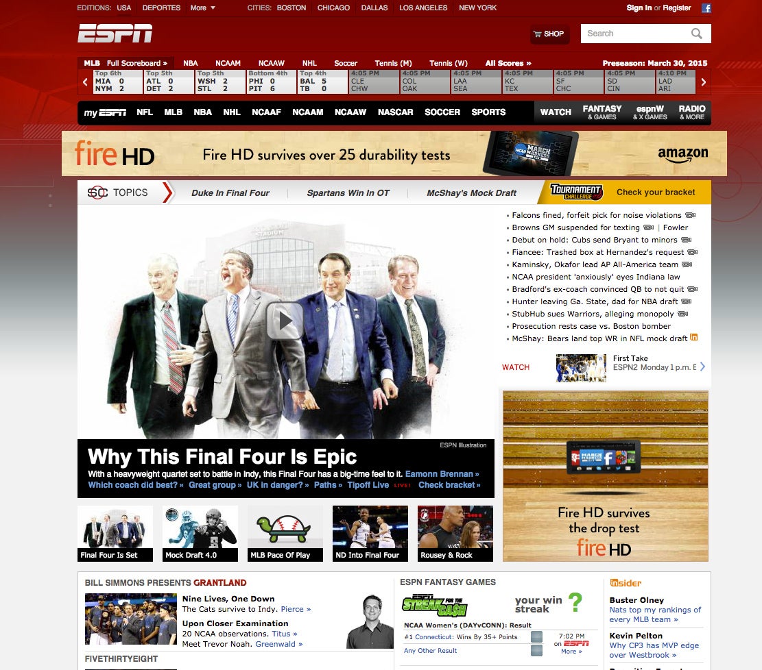 ESPN Just Redesigned Its Site For The First Time Since 2009—Here Are 4 ...