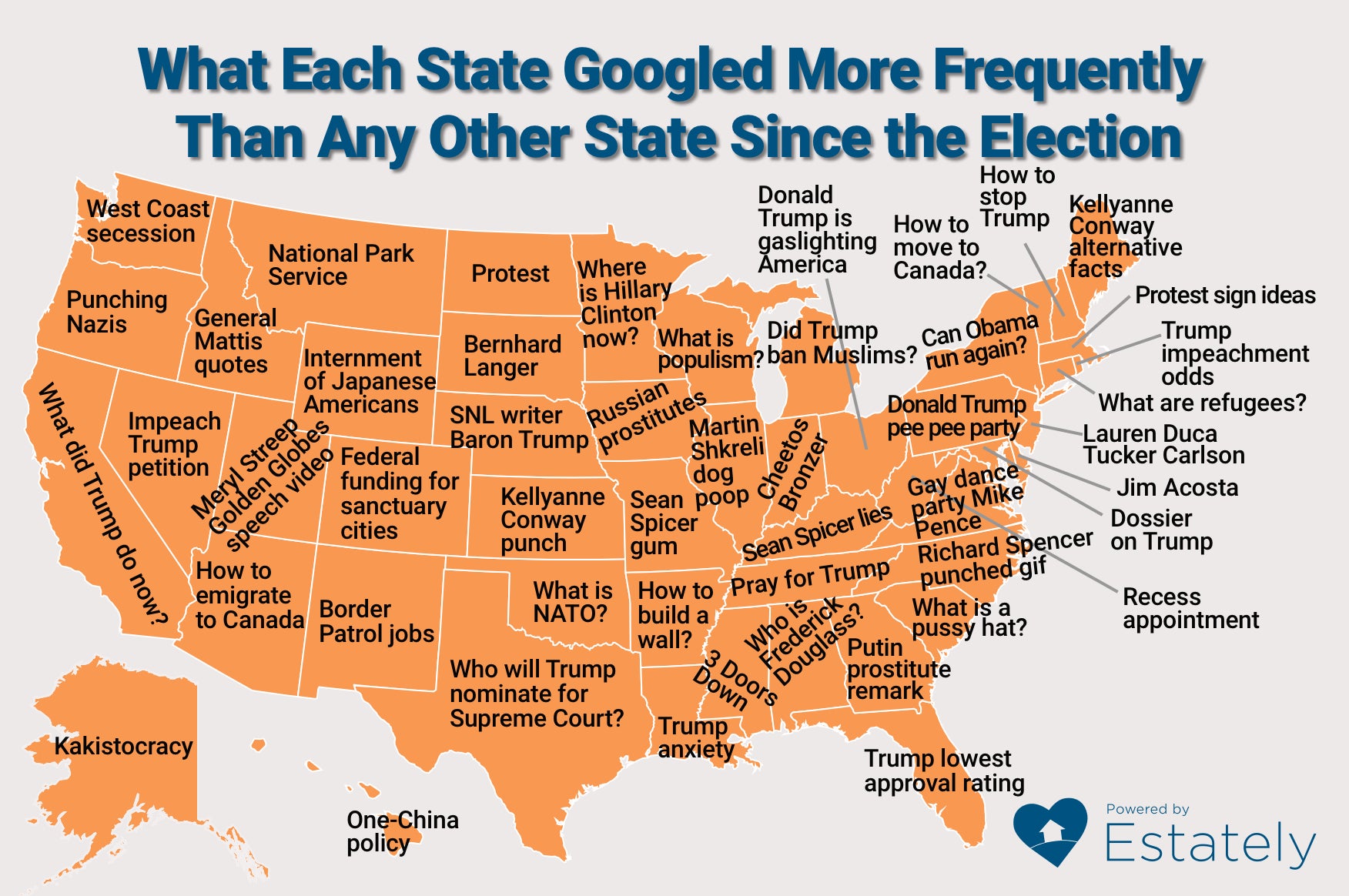 This Map Of What Each State Has Googled Most Since The Election Will