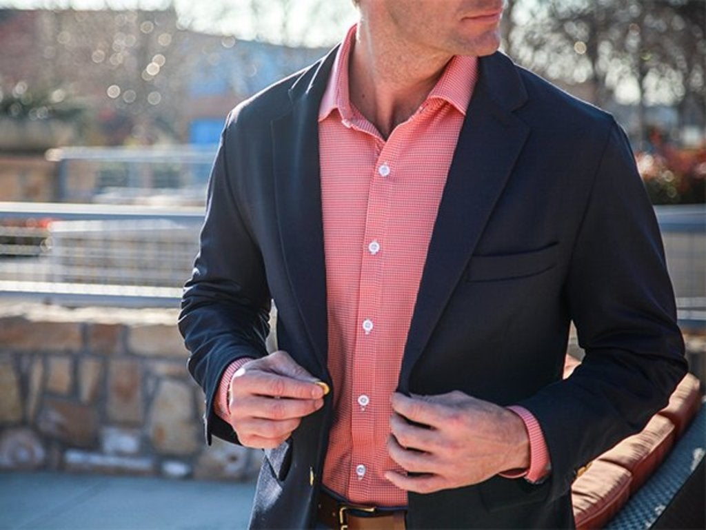 white christmas dresses Blue Linen Sport Shirt by Hamilton Shirts– Harrison Limited main image 1