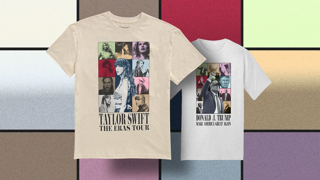 Donald Trump lashes out at Taylor Swift by ripping off her Eras Tour T-shirt design