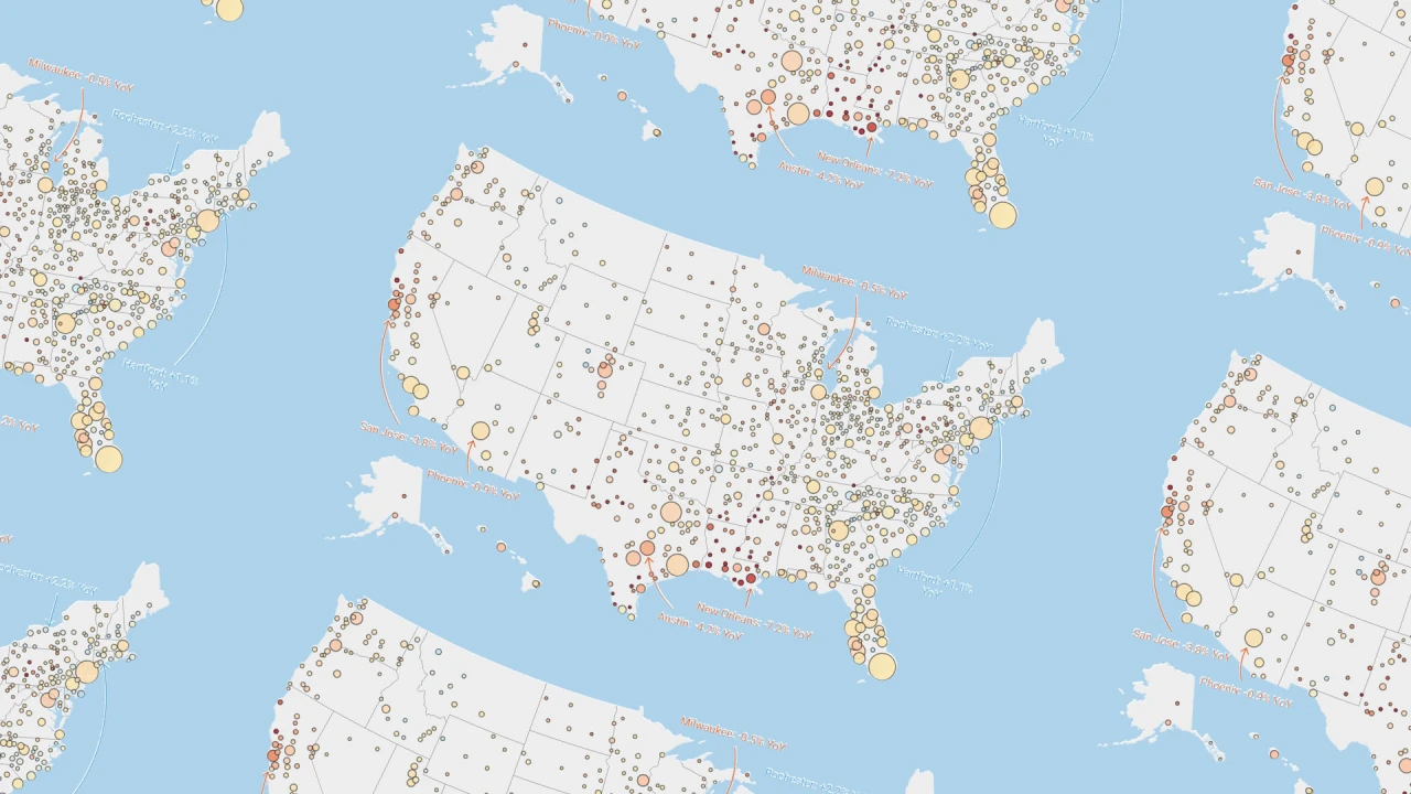 Housing market map: Zillow just released its updated home price forecast for 400-plus housing markets