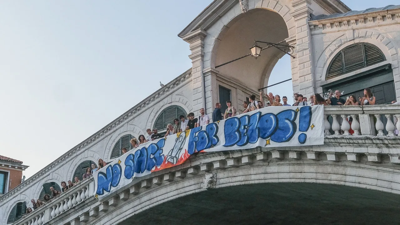 ‘No Space for Bezos’ wedding protest turns Venice into ground zero for the overtourism debate