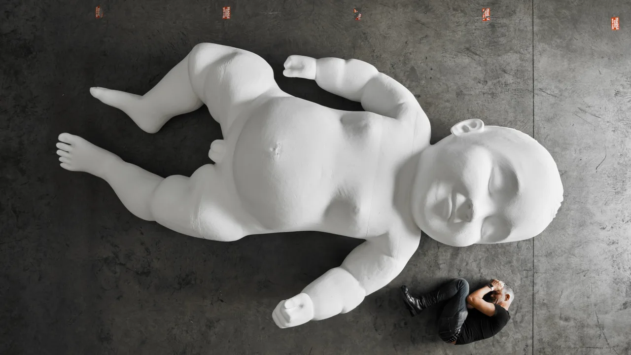 Mschf’s $100,000 baby sculpture will be sold by the slice