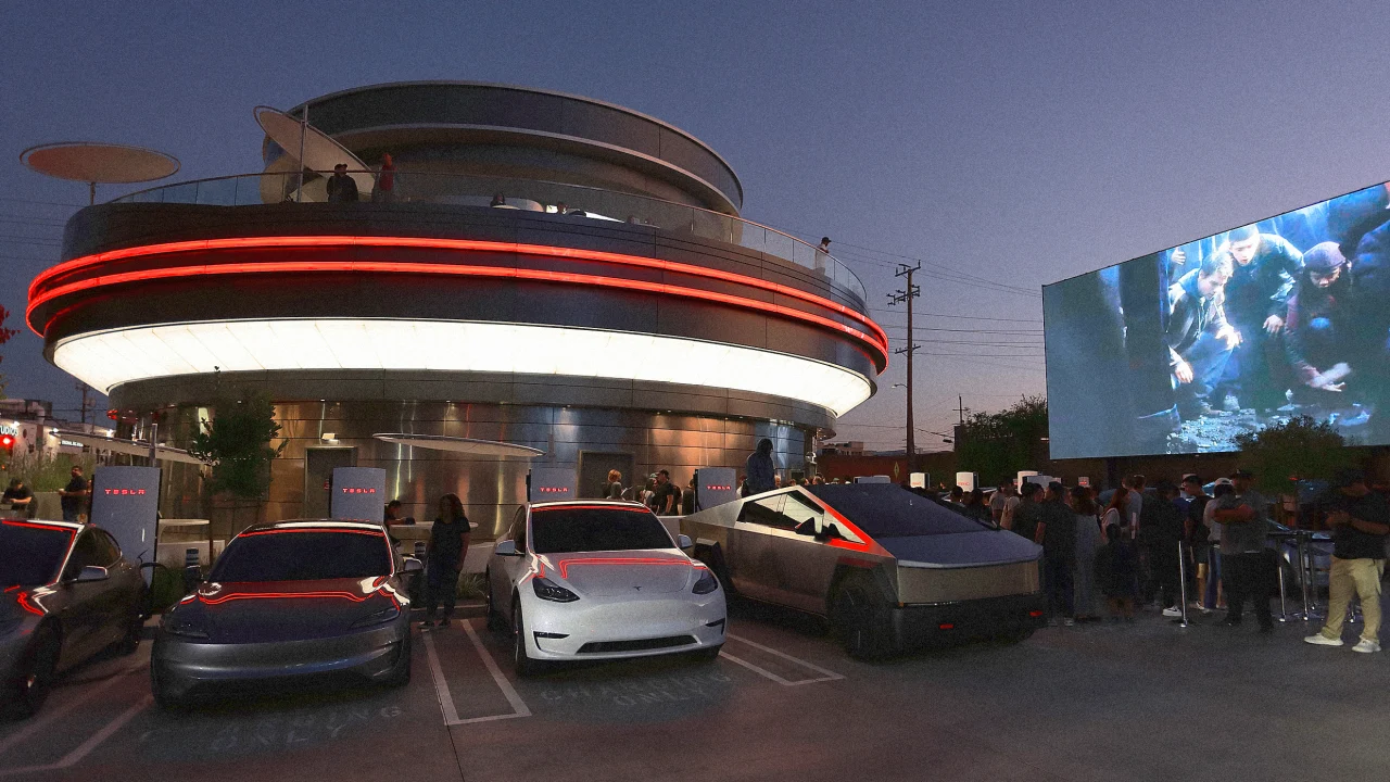 Tesla’s new supercharging station shows that the branded diner is having a moment