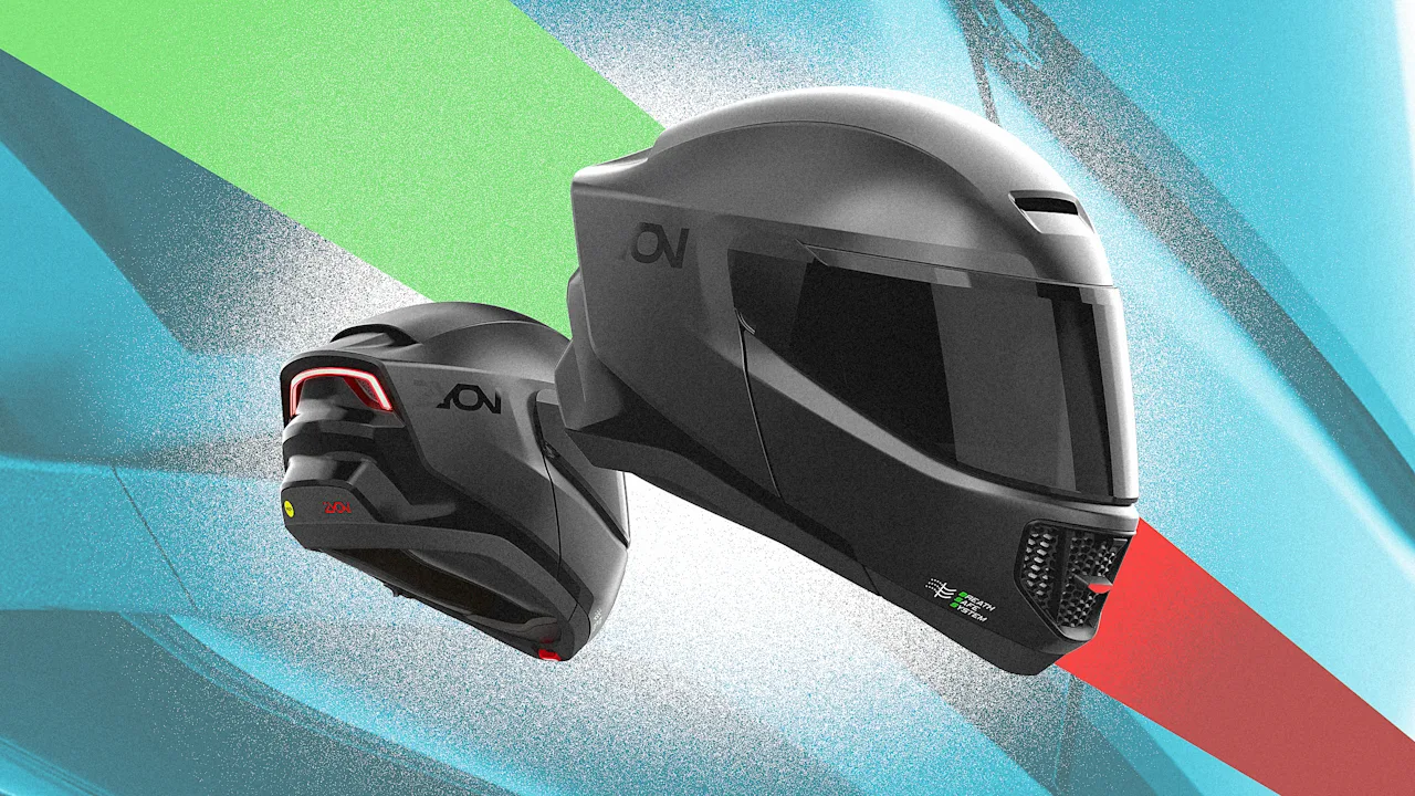 This sleek new bike helmet protects your head and your lungs