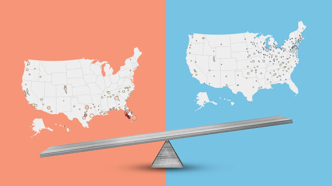 Housing market split: Home prices falling in 105 metros, rising in 195