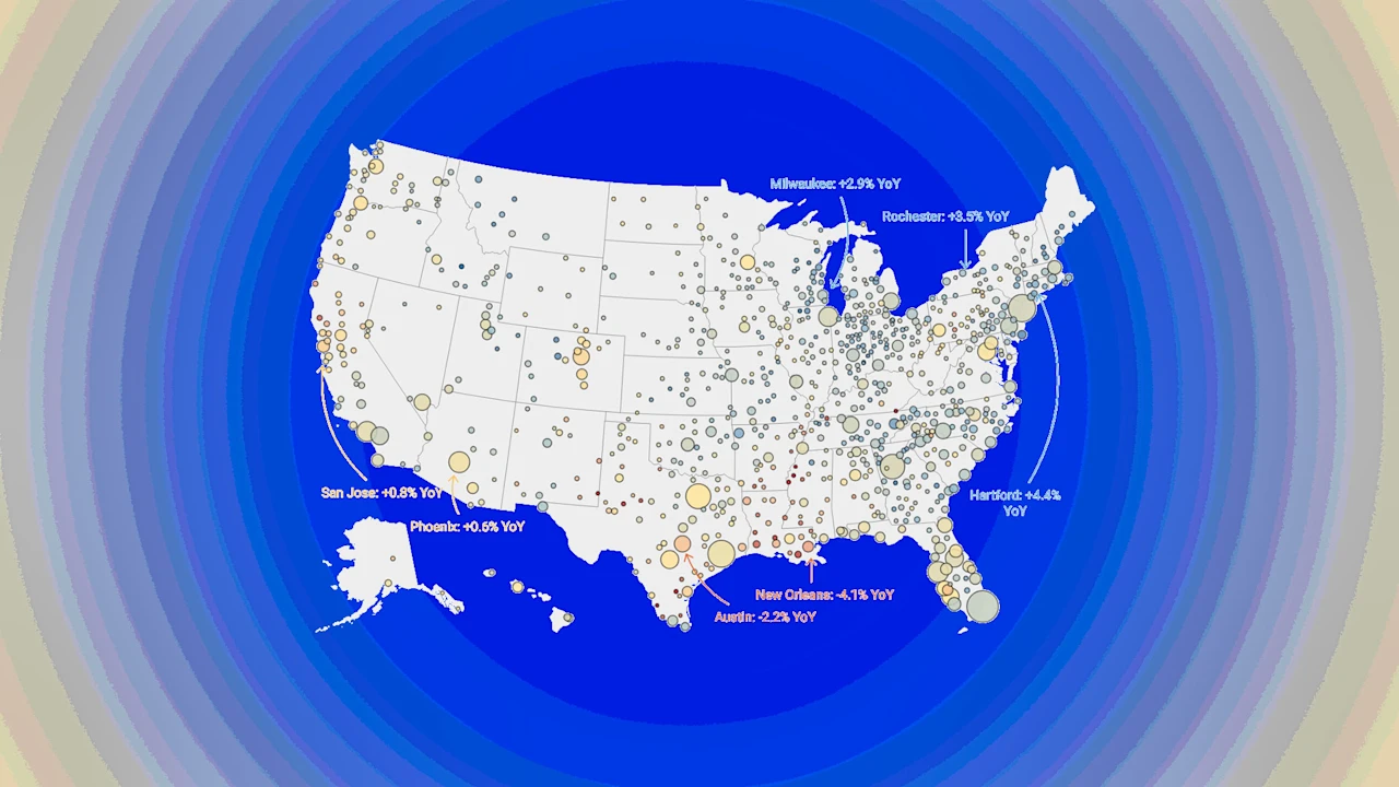 Zillow actualiseert zijn huizenprijsvoorspelling voor meer dan 400 huizenmarkten