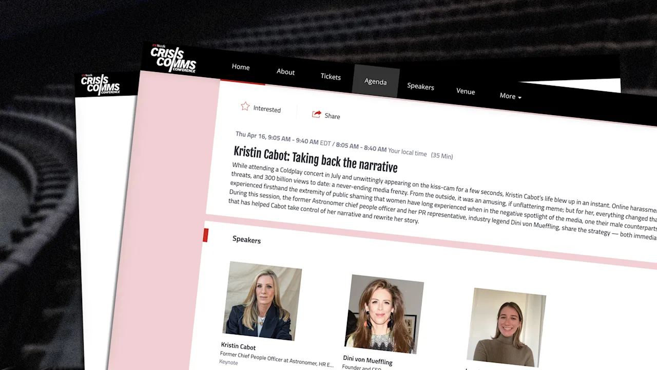 De HR-manager die verantwoordelijk is voor het Coldplay kiss cam-incident is headliner op een PR-crisisconferentie