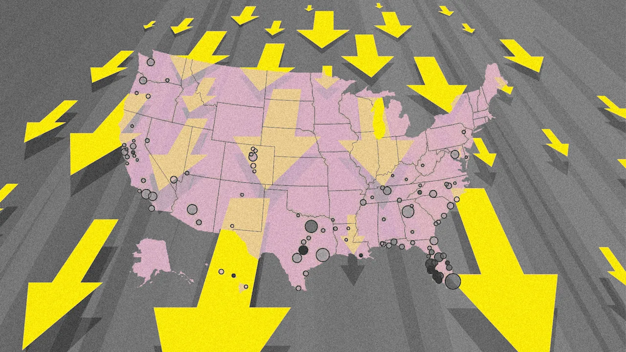 100 major housing markets with falling home prices