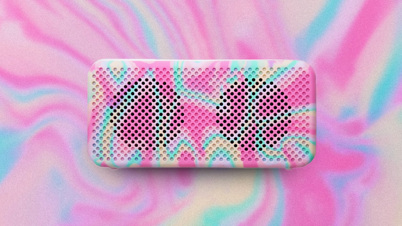 This pretty speaker is made from old melted Barbies