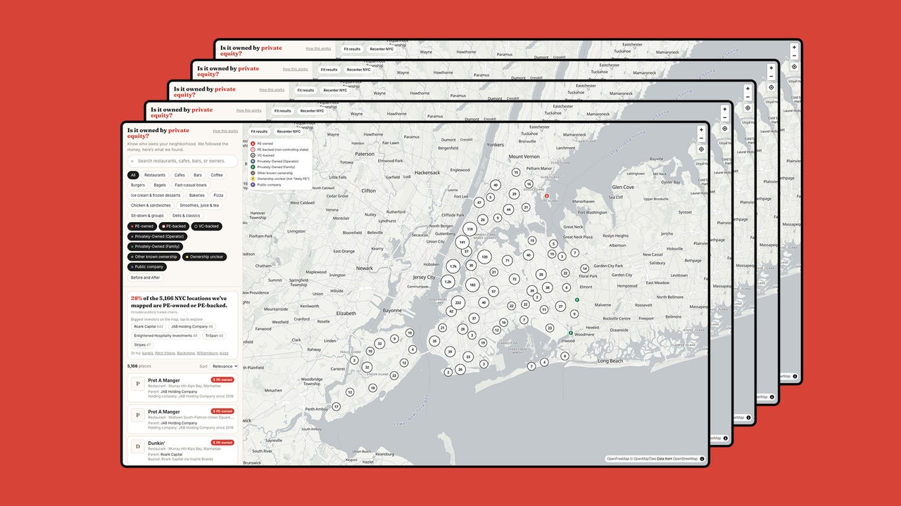 This map shows you which NYC restaurants are owned by private equity