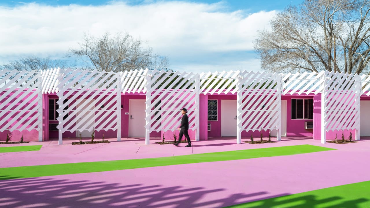 Architects transformed these rundown motels into vibrant homes for formerly unhoused families