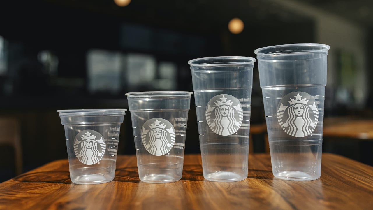 Starbucks’ latest sustainability push: Cold drink cups will have 20% less plastic