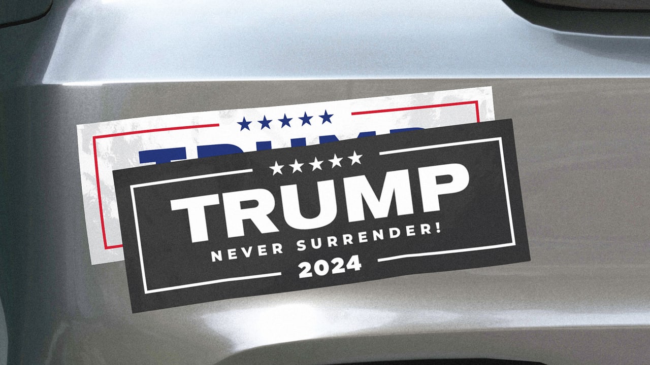 Trump’s ‘Never Surrender’ logo brands a new era of grievance politics