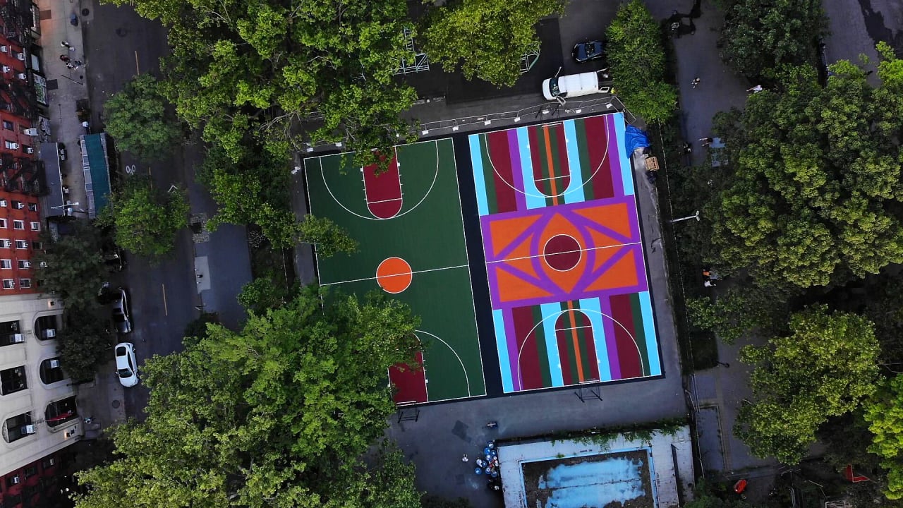 This New York City basketball court just became a spectacular work of art