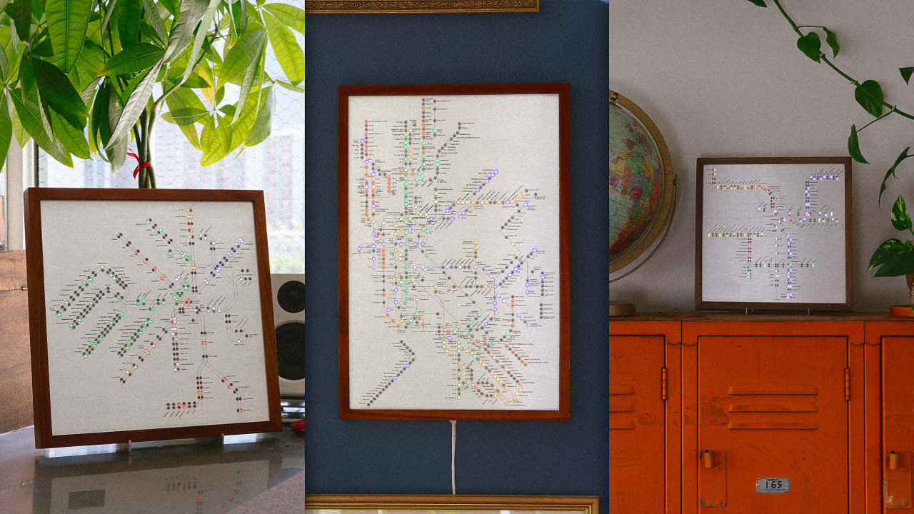You can watch your city’s trains move around in real time with this fun piece of wall art