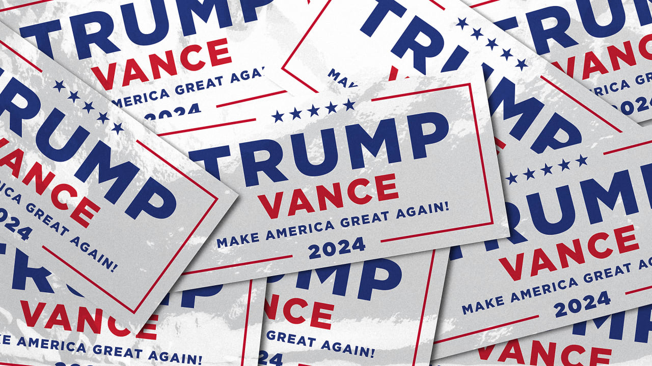The new Trump-Vance logo looks familiar—and that’s exactly the point