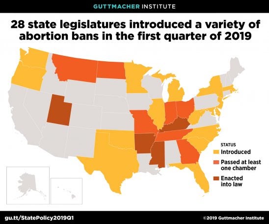 This map of abortion ban proposals and laws shows where rights are ...
