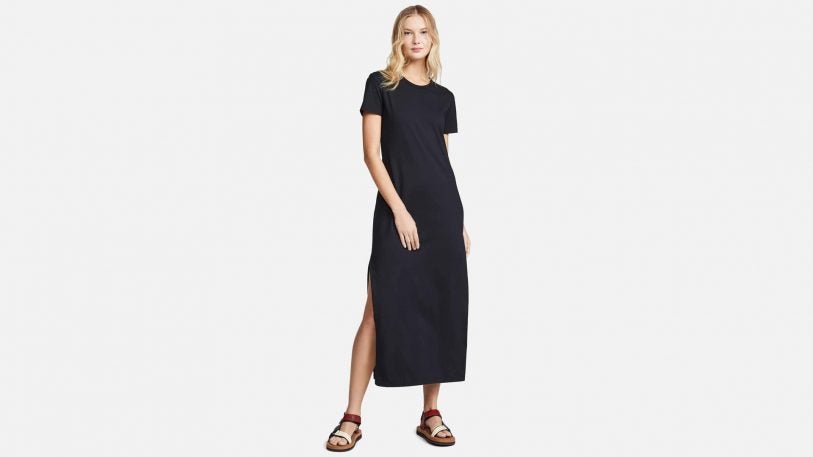 white christmas dresses Slit Tee Dress in Black – LEXI + LOU