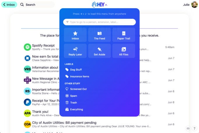 Hey Usage Hey is a visionary alternative to Gmail. But it's missing the basics ...