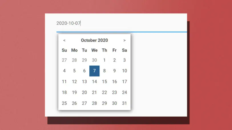 A screenshot of a calendar date selector with multiple options
