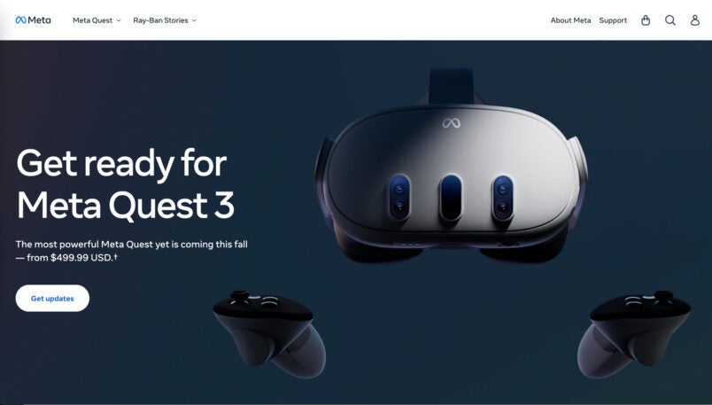 Meta announces its $499 Quest 3 mixed reality headset