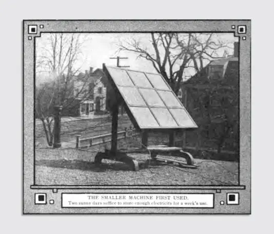 Coves prototype machine, it's remarkably similar in appearance to contemporary solar arrays. 