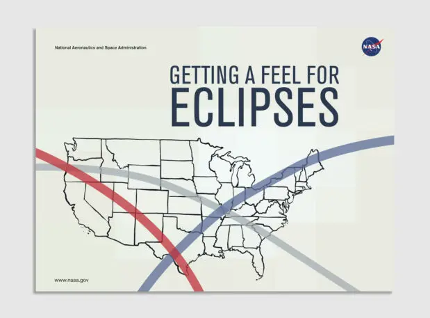 An image of the cover of the report, features a map of the 50 continuous states with graphic arcs representing the path of the eclipse over the country. 