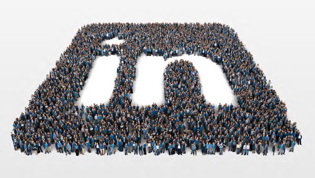 LinkedIn logo down with people