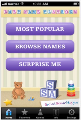 Baby Name Playroom app