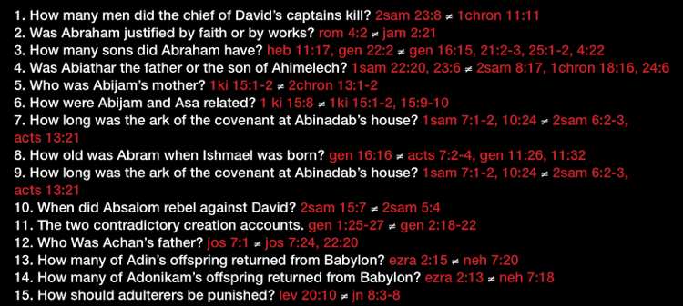 Infographic Of The Day What The Bible Got Wrong