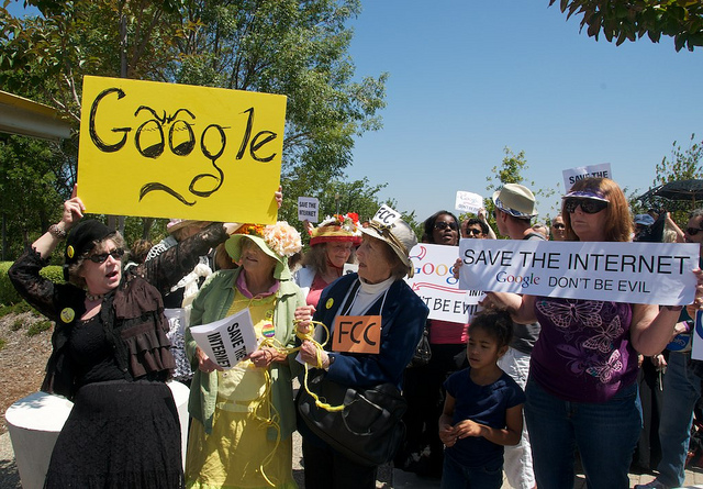 Net Neutrality protest at Google HQ