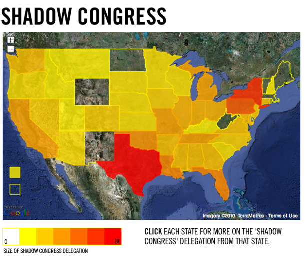 Shadow Congress lobbyist map