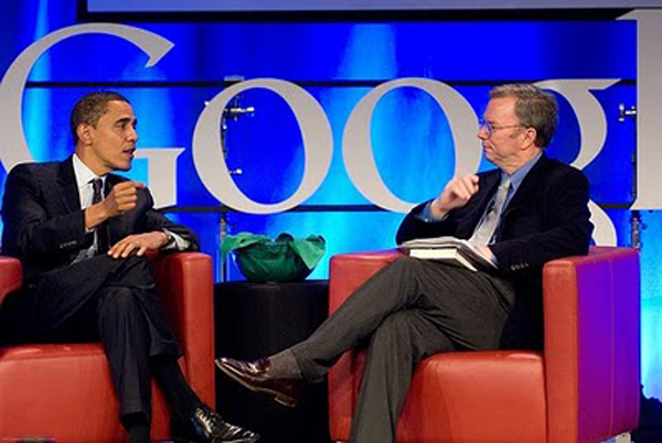 President Obama with Eric Schmidt