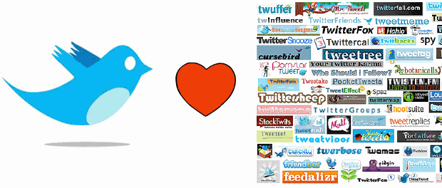 Twitter birds hearts Twitter developers