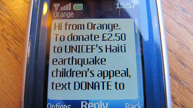 UNICEF text dontation